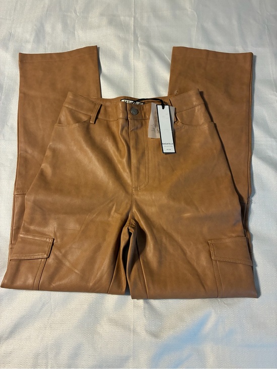 bagatelle Pants - bagatelle Brown Faux Leather Cargo Pants Sz XS NWT/0449